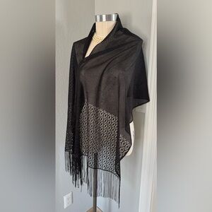 Large Fringed Metallic Cejon Scarf